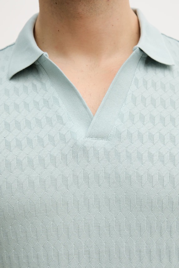 Βαμβακερό μπλουζάκι πόλο Joop! 30100497 τιρκουάζ