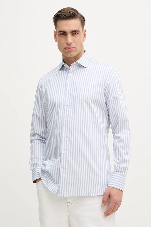 Hackett London cămașă din bumbac cu modele albastru HM3010546
