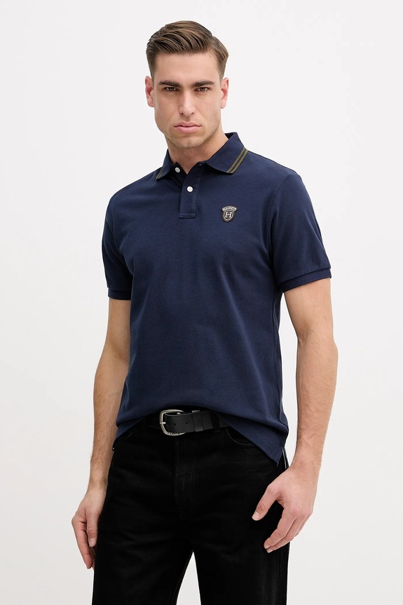 Hackett London polo de bumbac slim bleumarin HM5600082