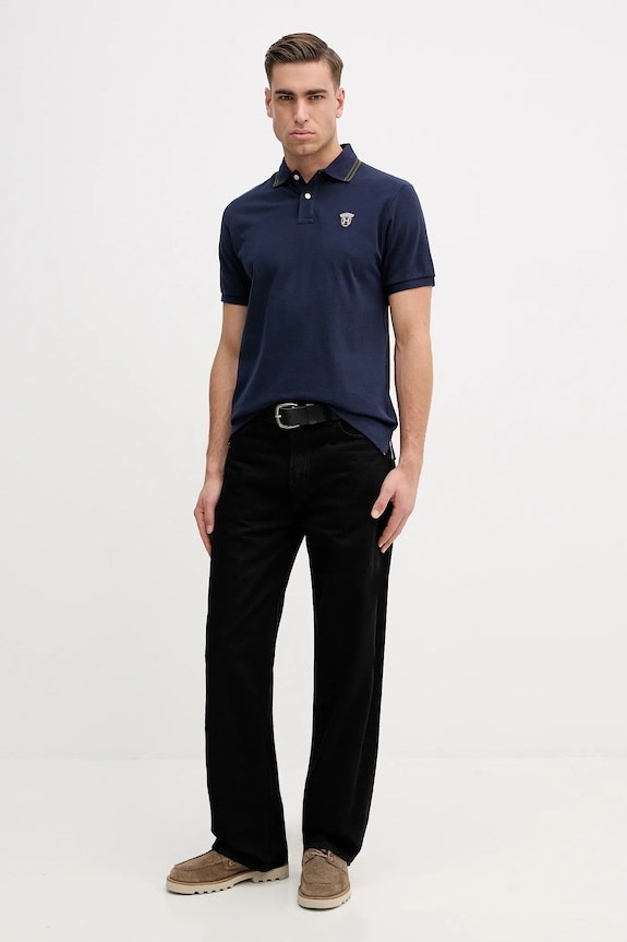 Hackett London polo de bumbac HM5600082 bleumarin SS26
