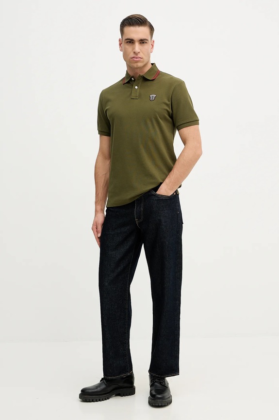 Hackett London polo de bumbac HM5600082 verde SS26