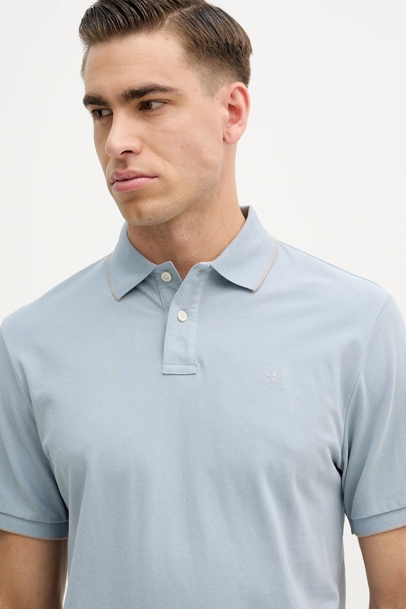 Bavlnené polo tričko Hackett London modrá HM5600085