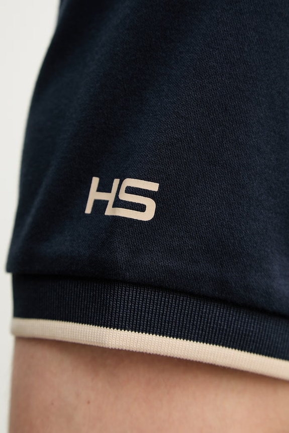 Βαμβακερό μπλουζάκι πόλο Hackett London HM5600120 σκούρο μπλε