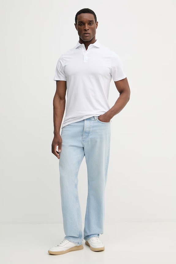 Pamučna polo majica Hackett London HM5600098 bijela SS26