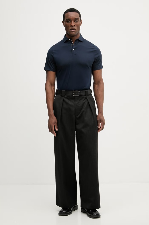 Pamučna polo majica Hackett London HM5600098 mornarsko plava SS26