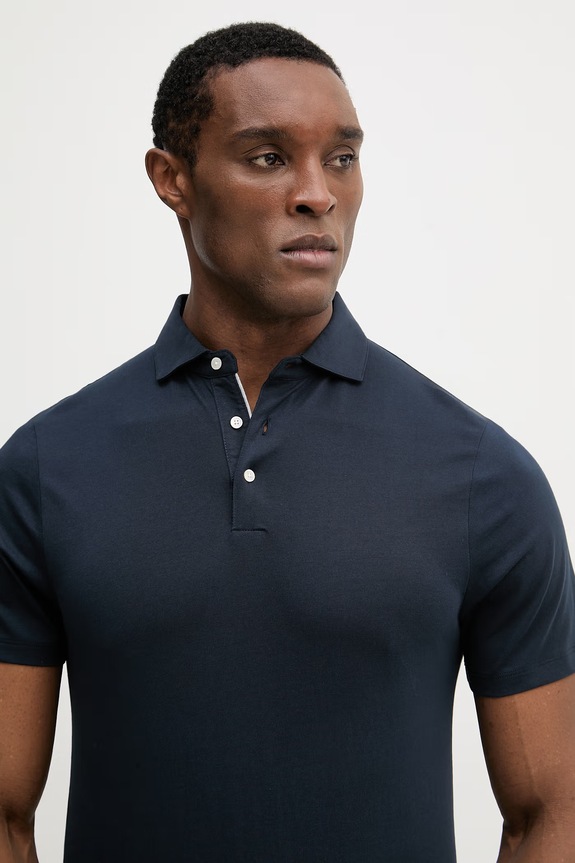 Pamučna polo majica Hackett London mornarsko plava HM5600098