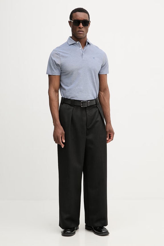 Hackett London polo bawełniane HM5600139 niebieski SS26