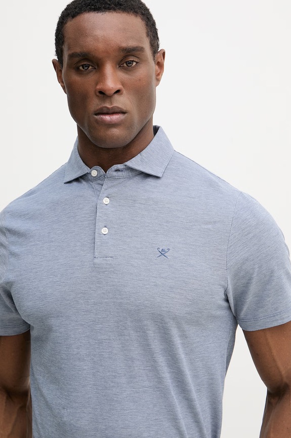 Hackett London polo bawełniane niebieski HM5600139