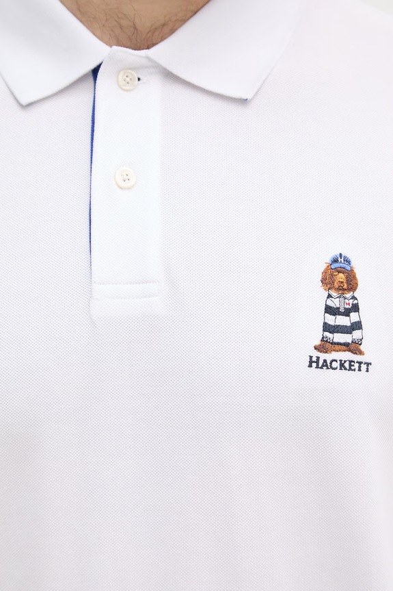 Hackett London polo tričko pánske bavlnené biela HM5600142