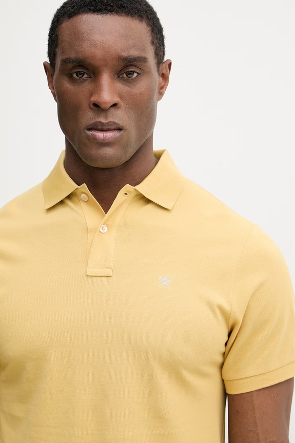 Hackett London polo bawełniane żółty HM5600148