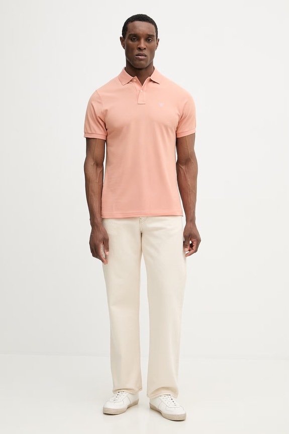Pamučna polo majica Hackett London HM5600148 narančasta SS26