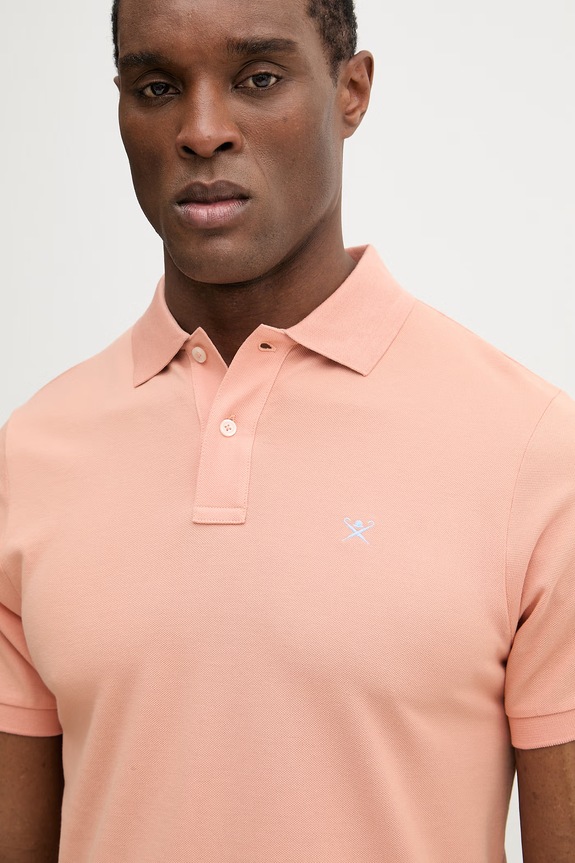 Pamučna polo majica Hackett London narančasta HM5600148