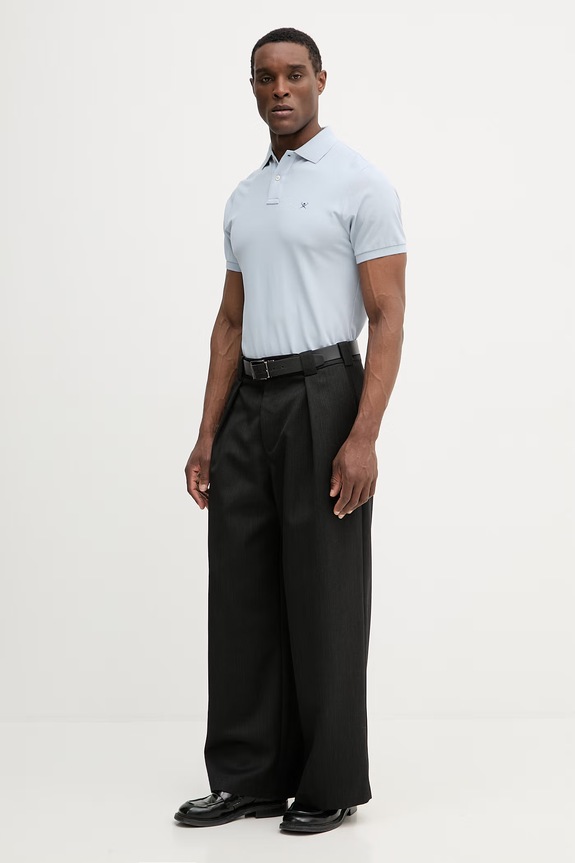 Pamučna polo majica Hackett London HM5600148 plava SS26