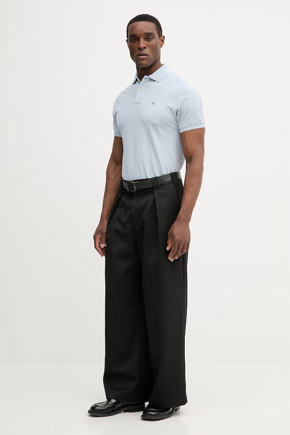 Pamučna polo majica Hackett London HM5600148 plava SS26