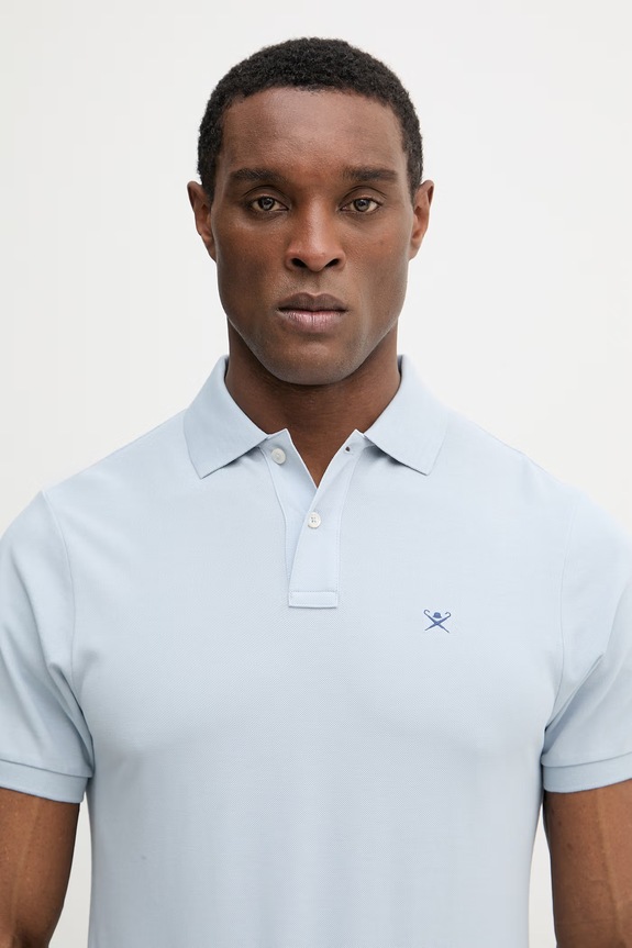 Pamučna polo majica Hackett London plava HM5600148