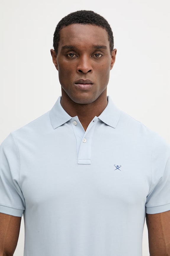 Pamučna polo majica Hackett London plava HM5600148