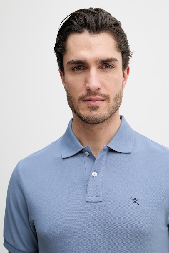 Hackett London polo bawełniane niebieski HM5600148