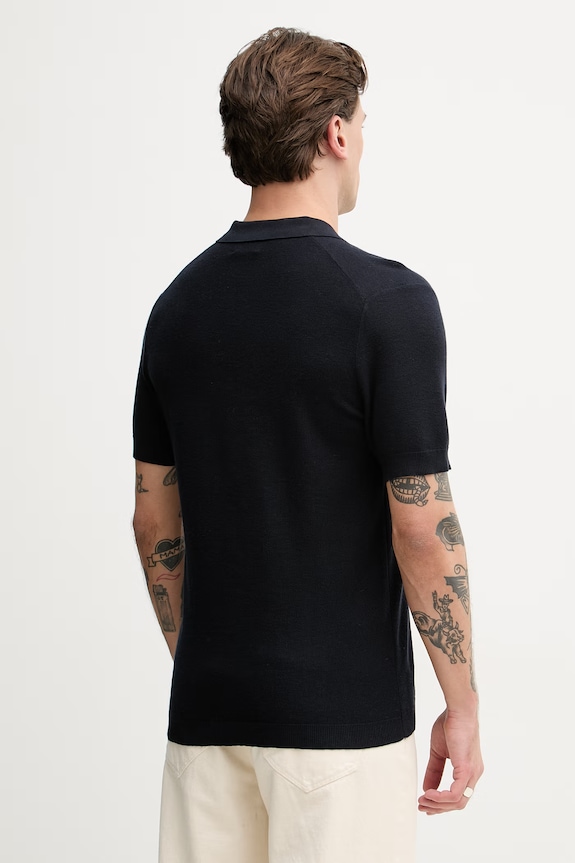 Odzież Hackett London polo męskie z bawełną HM7000186 granatowy