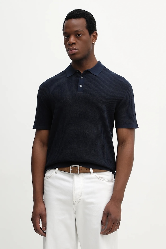 Polo majica Michael Kors bez uzorka mornarsko plava CR660J3FE5