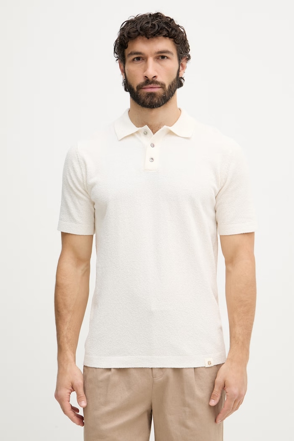 Mos Mosh polo pentru bărbați, cu bumbac Kyle bej 506910