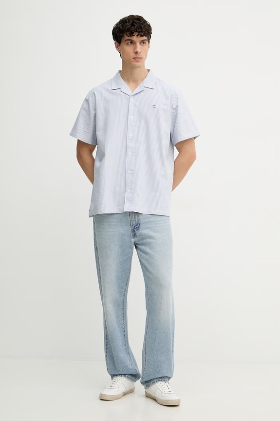 Helly Hansen cămașă pentru bărbați, din bumbac SHORE 54550 albastru SS26