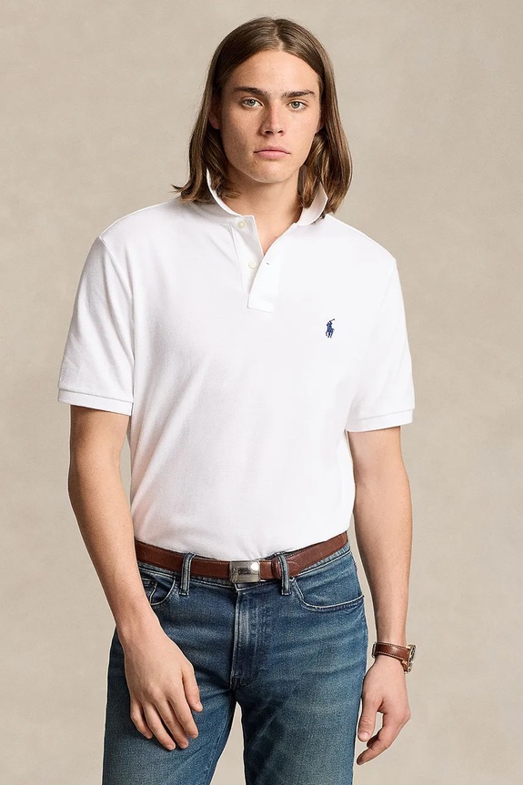 Бавовняне поло Polo Ralph Lauren BASIC MESH бавовна білий 710666997001