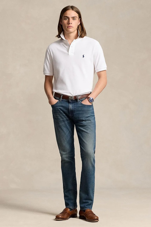 Одяг Бавовняне поло Polo Ralph Lauren BASIC MESH 710666997001 білий