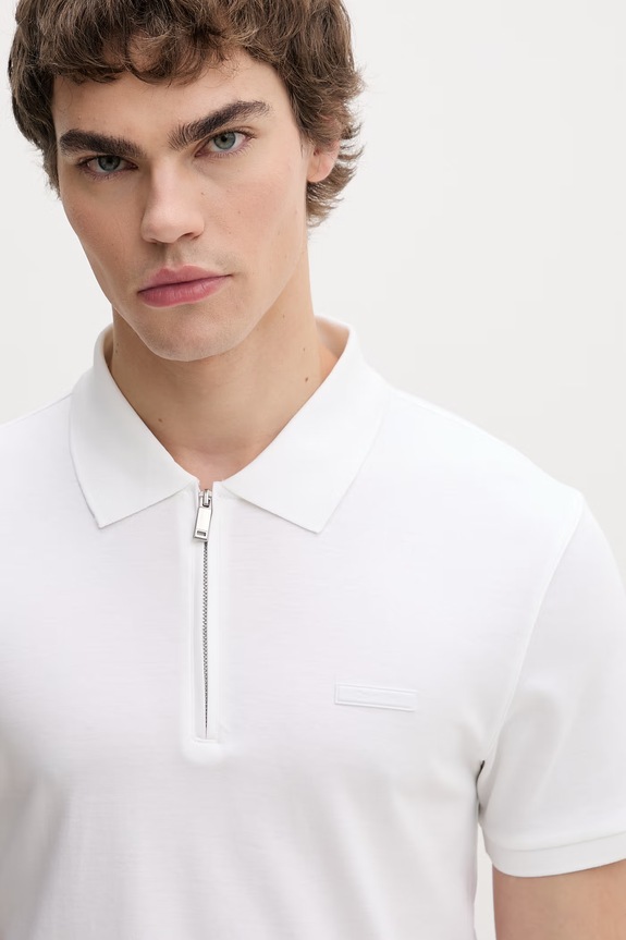 Calvin Klein polo męskie bawełniane beżowy LV04LE255G