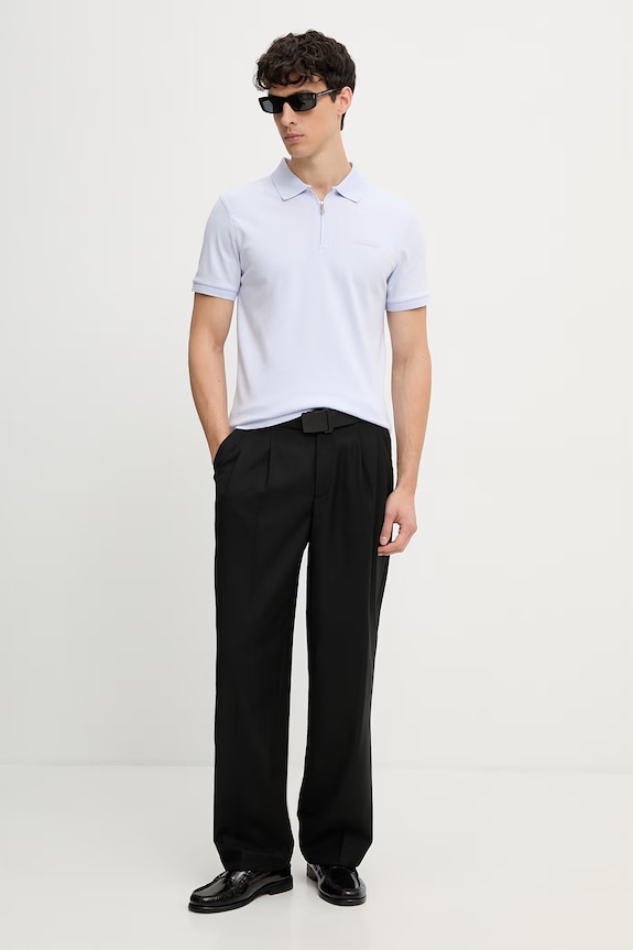 Calvin Klein polo pentru bărbați, din bumbac LV04LE255G violet SS26