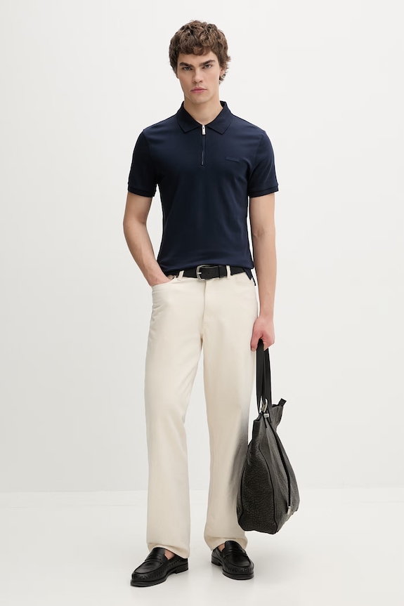 Calvin Klein polo tričko pánske bavlnené LV04LE255G tmavomodrá SS26