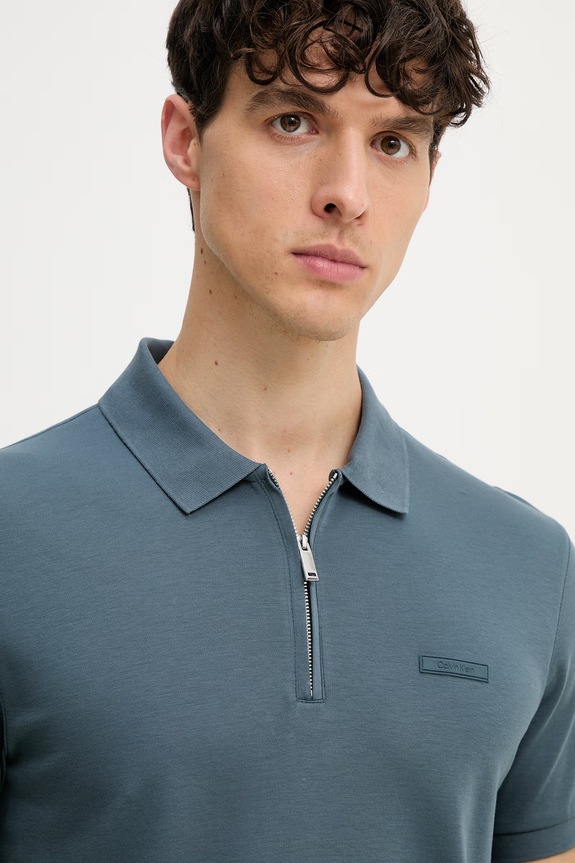 Calvin Klein polo pentru bărbați, din bumbac turcoaz LV04LE255G