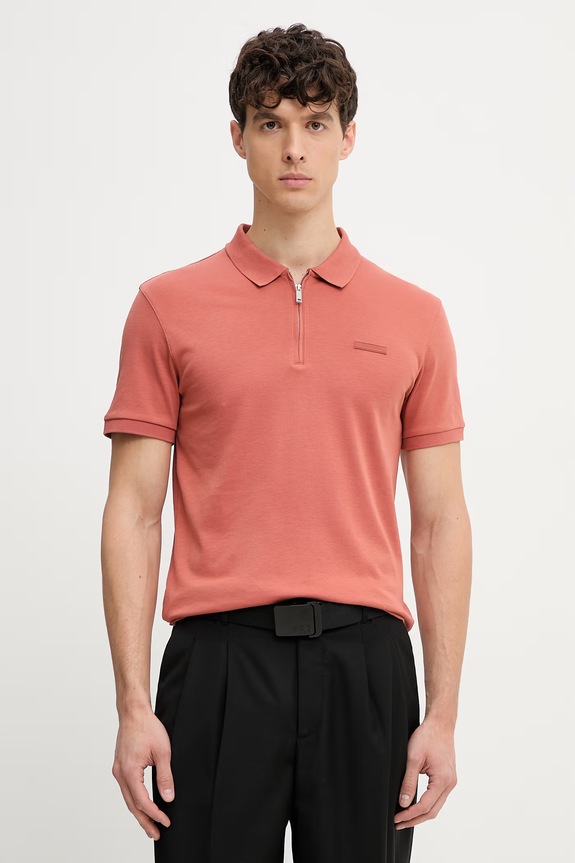 Calvin Klein polo pentru bărbați, din bumbac maro LV04LE255G