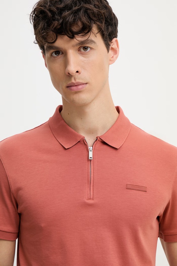 Calvin Klein polo pentru bărbați, din bumbac maro LV04LE255G