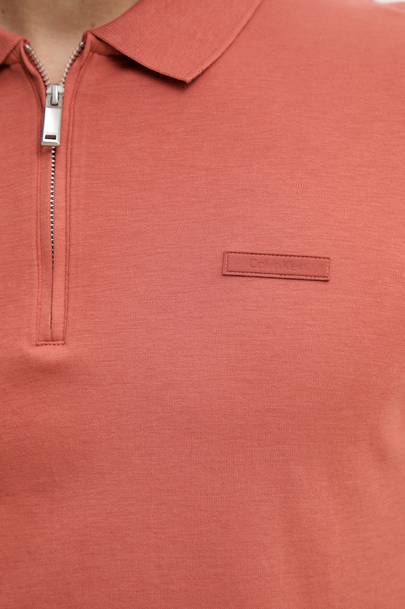 Calvin Klein polo tričko pánske bavlnené LV04LE255G hnedá