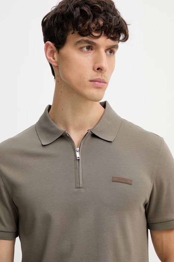 Calvin Klein polo pentru bărbați, din bumbac maro LV04LE255G