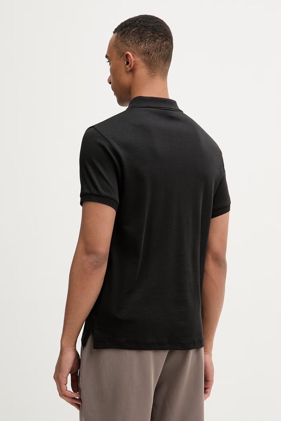 Ρούχα Calvin Klein πόλο ανδρικό βαμβακερό LV04LE255G μαύρο