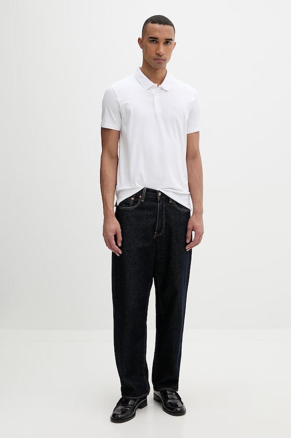 Calvin Klein polo pentru bărbați, din bumbac LV04LF200G alb SS26
