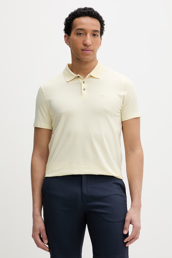Calvin Klein Πόλο ανδρικό με βαμβάκι κίτρινο LV04LF200G