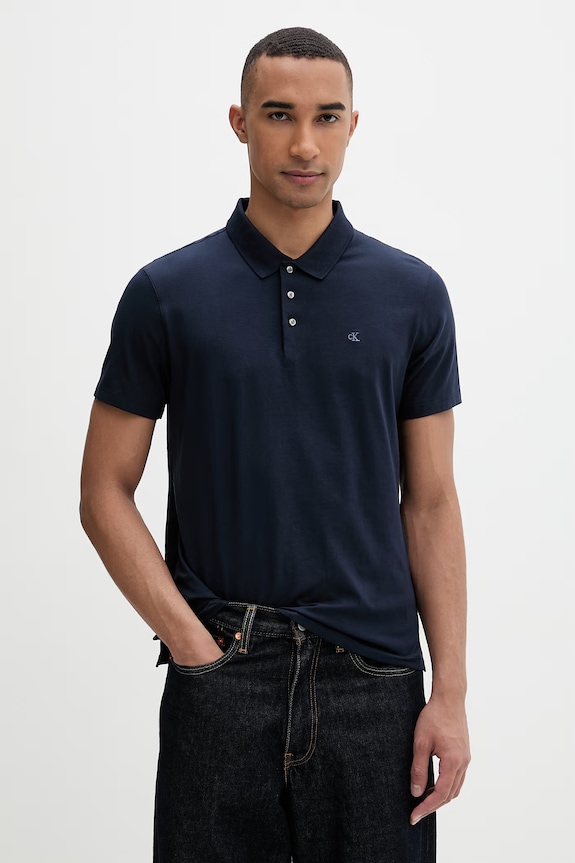 Calvin Klein polo pentru bărbați, cu bumbac bleumarin LV04LF200G