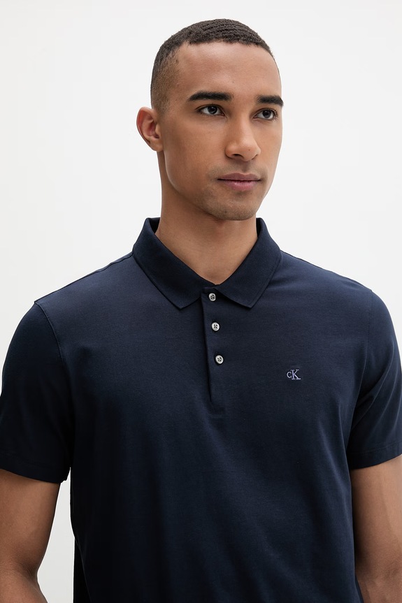 Calvin Klein polo pentru bărbați, cu bumbac bleumarin LV04LF200G