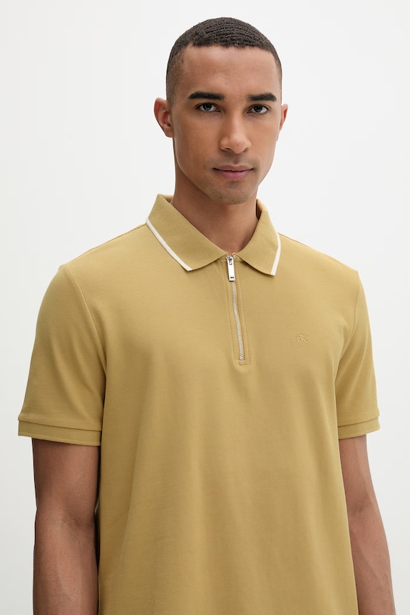 Calvin Klein póló férfi pamut bézs LV04LF214G