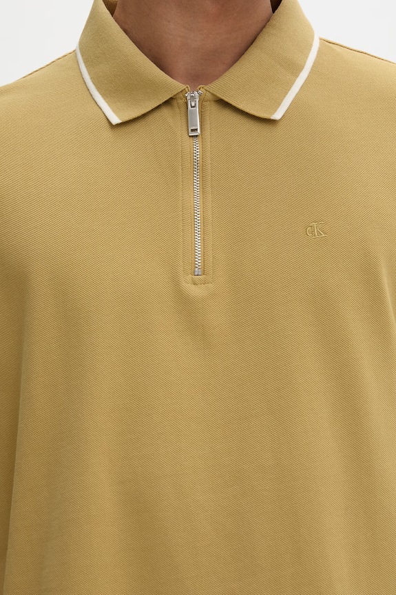 Calvin Klein πόλο Ανδρικό βαμβακερό LV04LF214G μπεζ