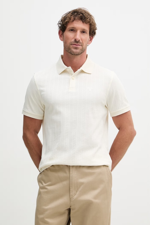 Barbour polo męskie bawełniane Harwell beżowy MML1531