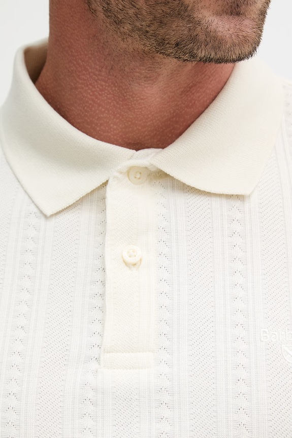 Barbour polo męskie bawełniane Harwell MML1531 beżowy