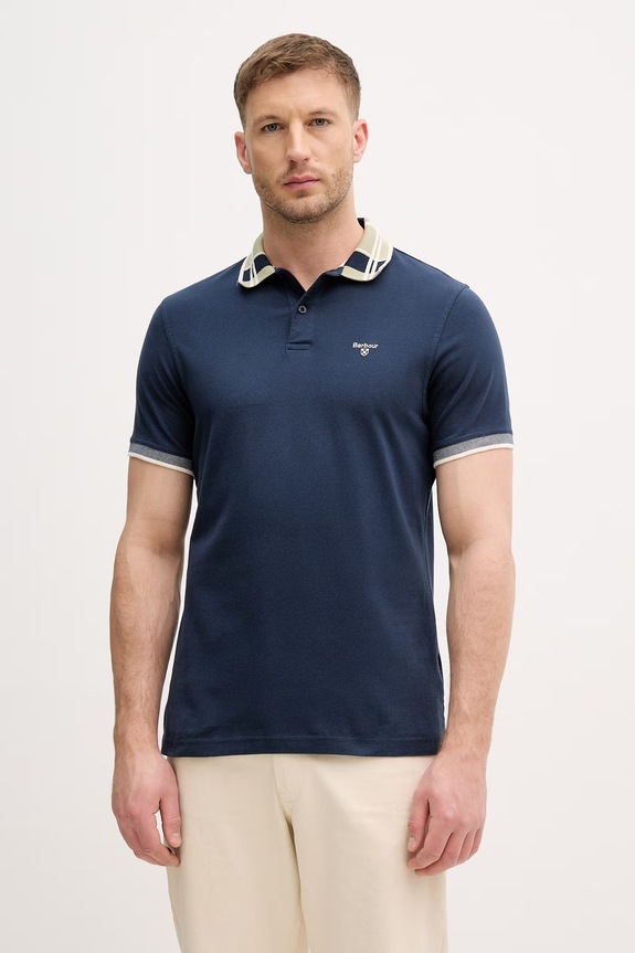Barbour polo tričko pánske bavlnené Callington tmavomodrá MML1536