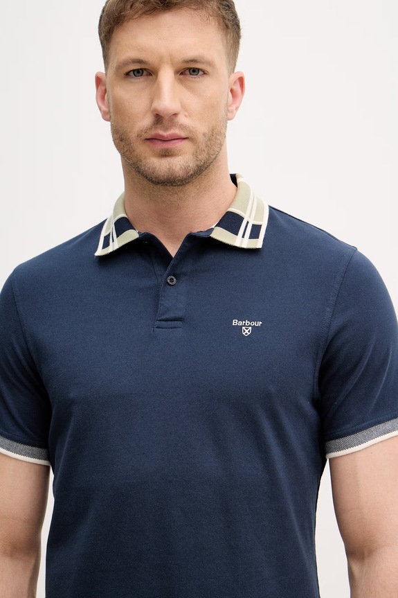 Barbour polo tričko pánske bavlnené Callington tmavomodrá MML1536