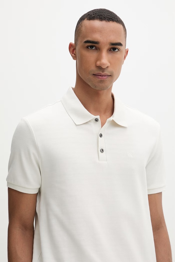 Calvin Klein polo tričko pánske s bavlnou béžová LV04LF206G