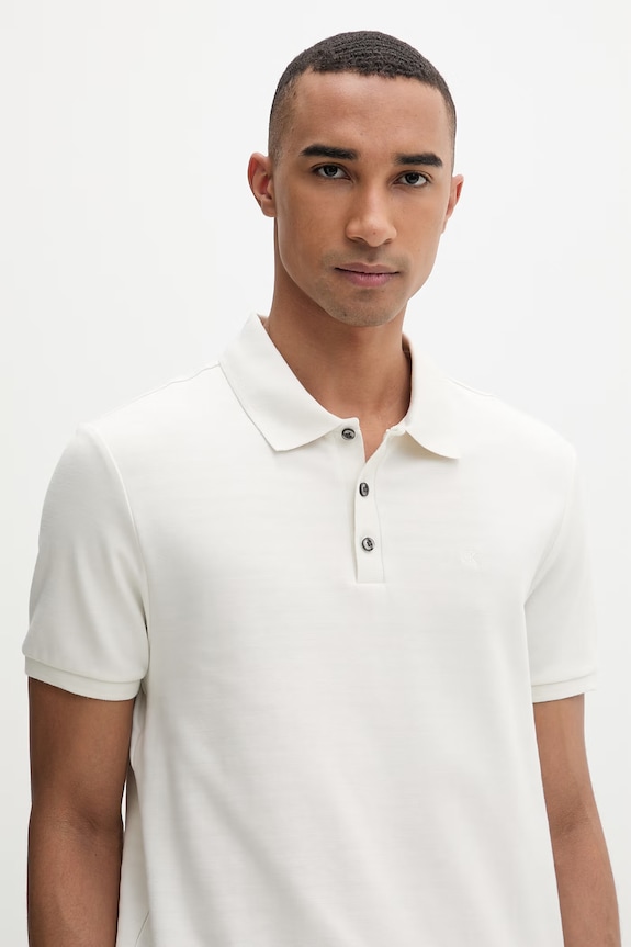 Calvin Klein polo tričko pánske s bavlnou béžová LV04LF206G