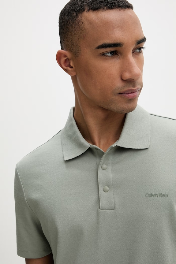 Calvin Klein polo pentru bărbați, cu bumbac verde LV04LF208G