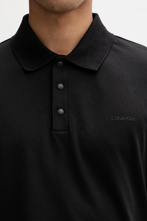 Calvin Klein polo pentru bărbați, cu bumbac LV04LF208G negru